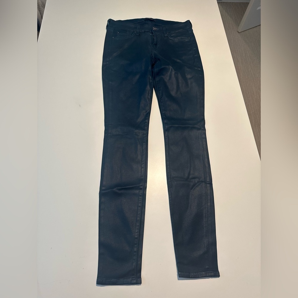 7 For All Mankind Womens size 26 Ankle Skinny Jeans Aqua color